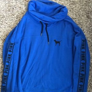 PINK Victoria’s Secret blue cowl neck hoodie
